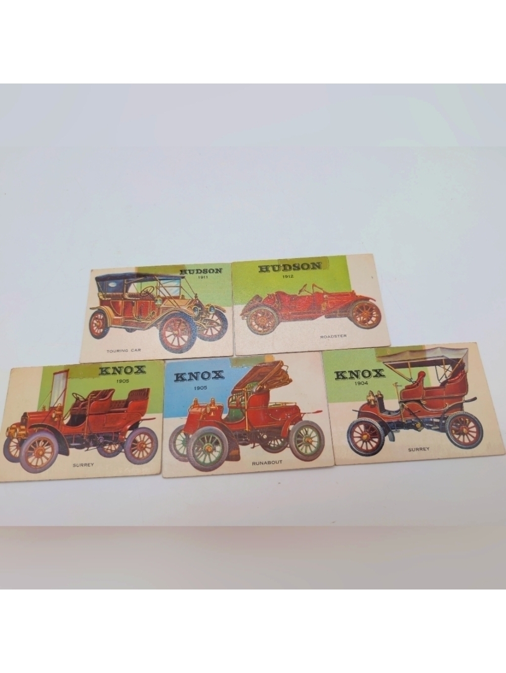 1954 Topps Card Set Of 5 Early 1900s Knox And Hudson Surrey Runabout Touring +